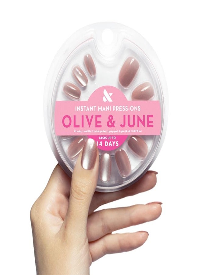 Olive & June Instant Mani Press-On Nails | (Glue) Short, Round 42 Fake Nails, 21 Sizes | Non-Toxic, Long-Lasting Recycled Materials Realistic Look | Salon-Quality at Home | HZ Velvet - Image 1